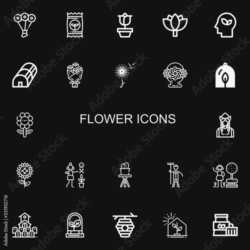 Editable 22 flower icons for web and mobile