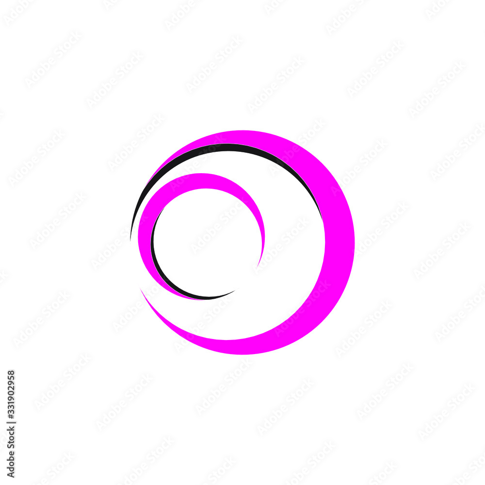 Abstract pink color  logo design on a white background.