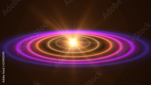 Abstract atom color rings background