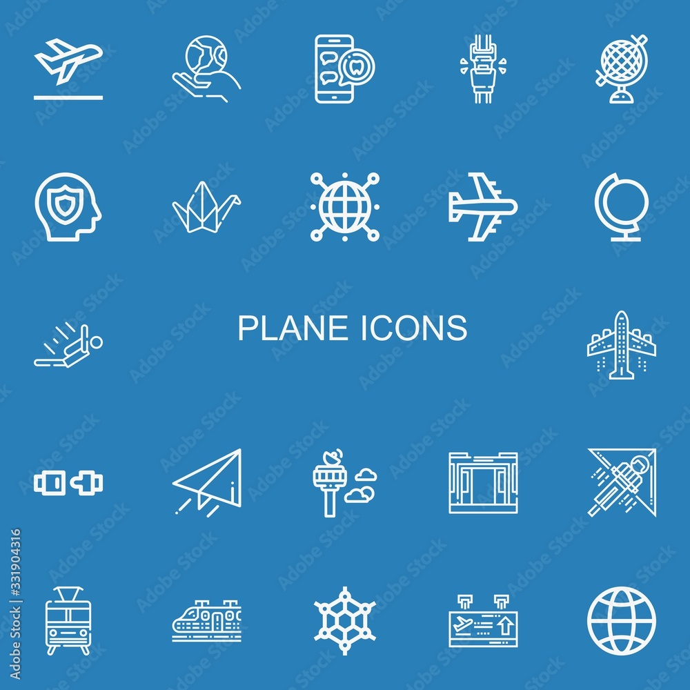 Editable 22 plane icons for web and mobile