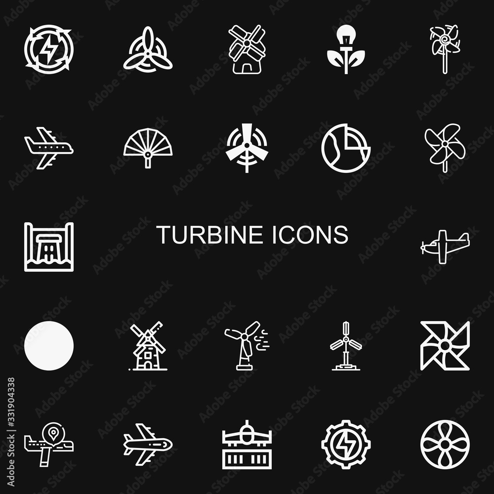 Editable 22 turbine icons for web and mobile Editable 22 turbine icons for web and mobile