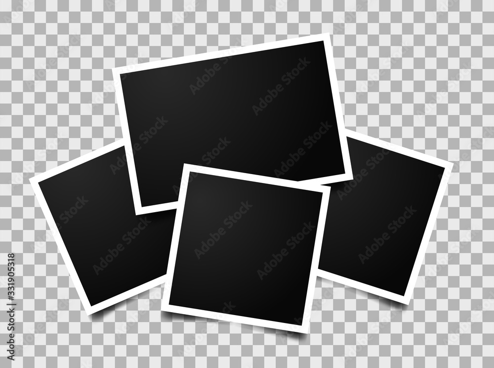 Composition of empty photo frames