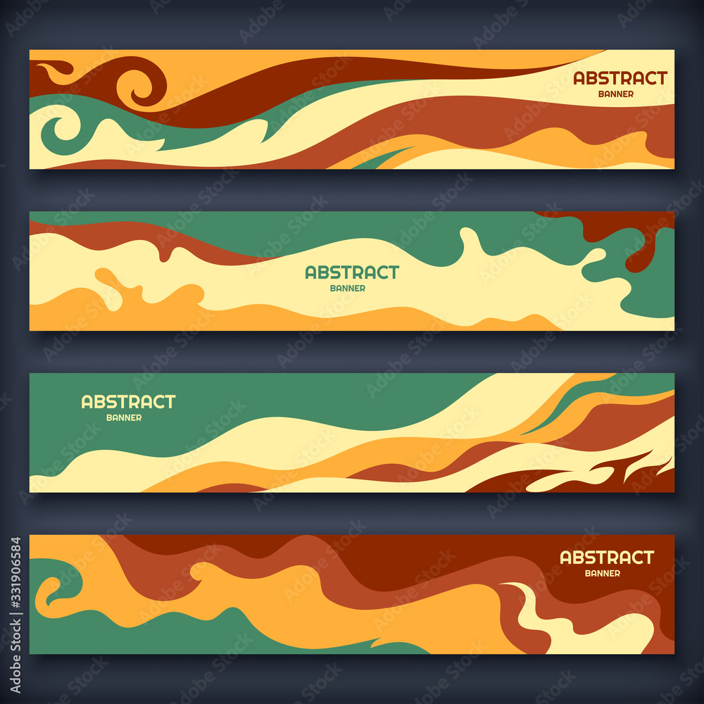 Abstract modern banners with wavy elements