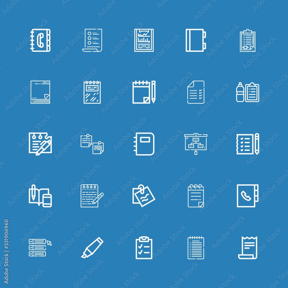 Editable 25 list icons for web and mobile