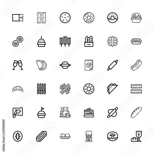 Editable 36 bread icons for web and mobile