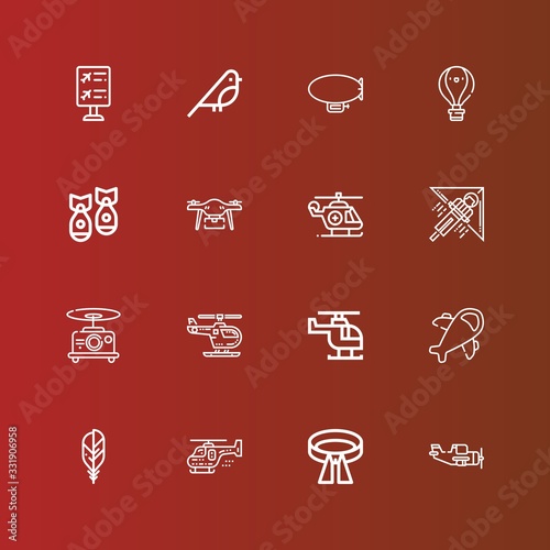 Editable 16 flight icons for web and mobile