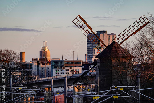 Photography Stockholm, Sweden  A windmill on the city skyline at Skanstull.