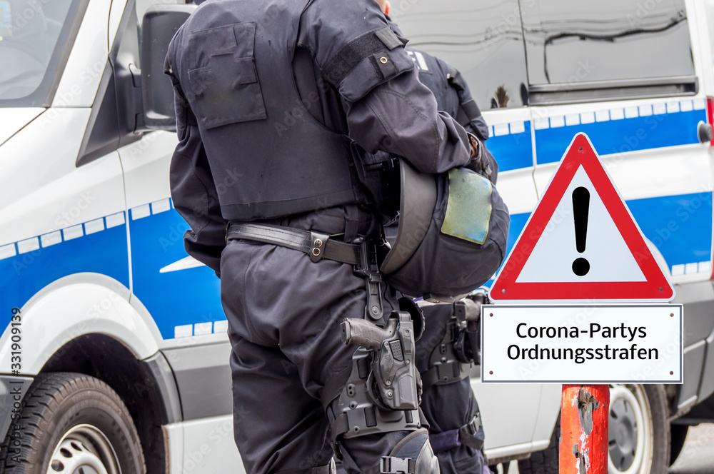 Ordnungsstrafen Corona-Partys Ordnungsamt Schild Ordnungsstrafen Corona-Partys Ordnungsamt Schild