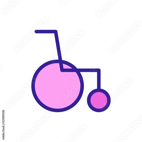 wheelchair icon vector. wheelchair sign. color isolated symbol illustration