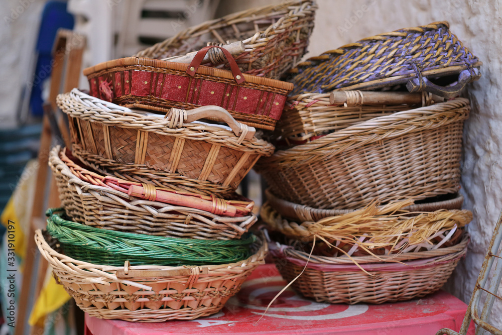 Photo of an old wicker basket