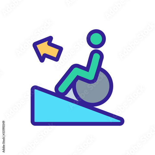 man up wheelchair icon vector. man up wheelchair sign. color isolated symbol illustration