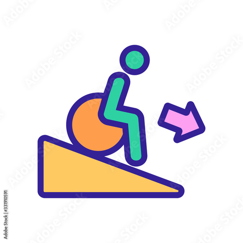 man down wheelchair icon vector. man down wheelchair sign. color isolated symbol illustration