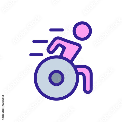 athletic wheelchair icon vector. athletic wheelchair sign. color isolated symbol illustration