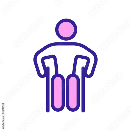 man wheelchair icon vector. man wheelchair sign. color isolated symbol illustration