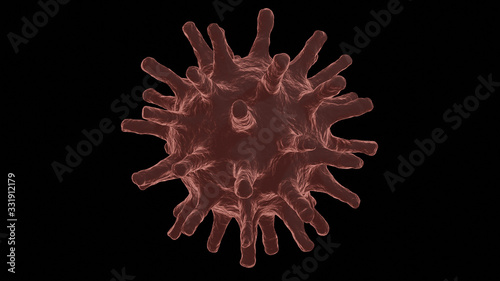 Coronavirus model on black background. Covid-19