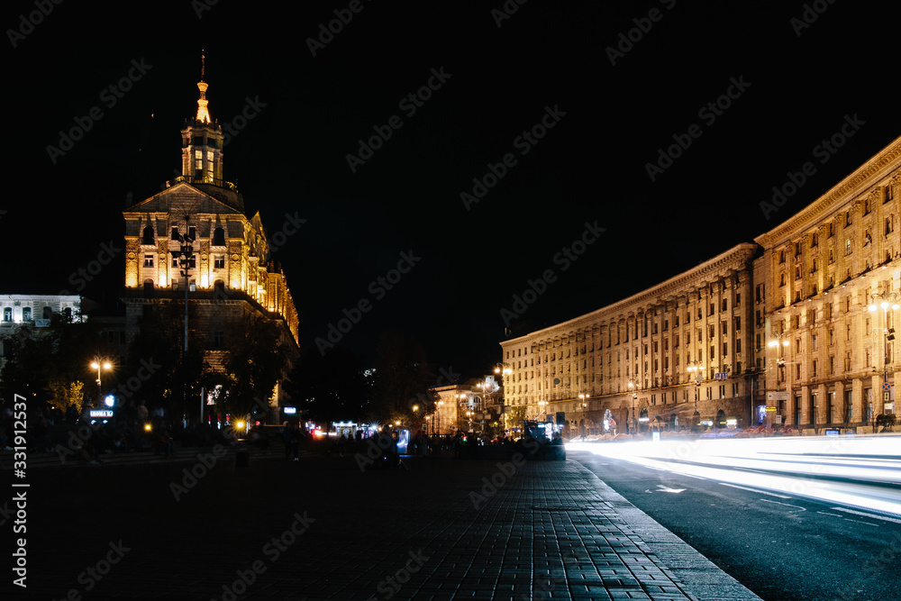 город Киев ночью, Kiev city at night
