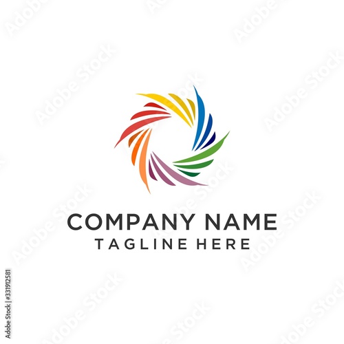 Solar system abstract colorful logo