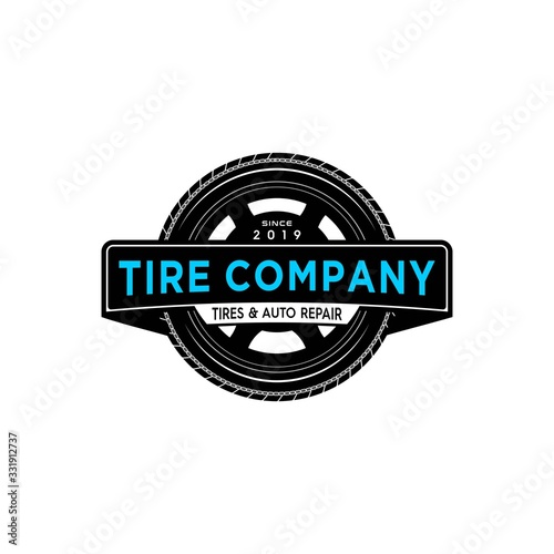 Tire mechanic badge Illustration logo
