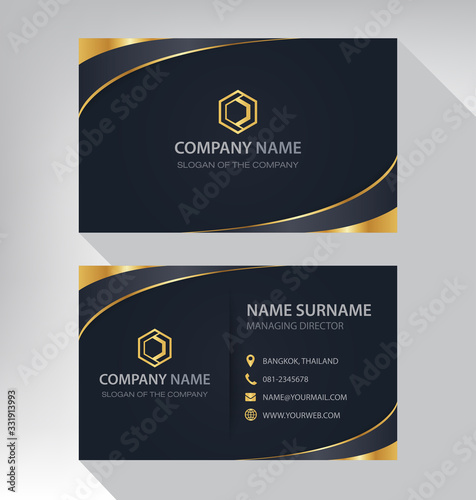 Luxury and modern. vector business card template. design black and gold color