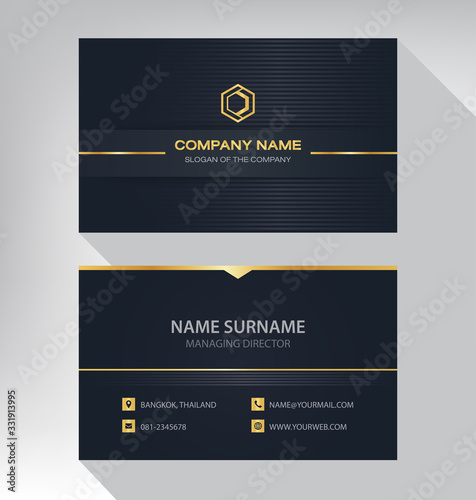 Luxury and modern. vector business card template. design black and gold color