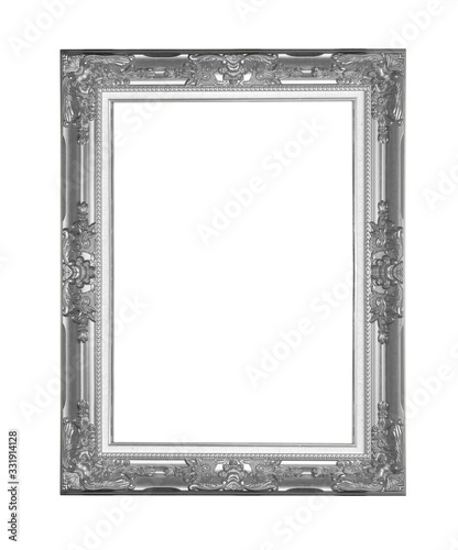 Gray picture frame on a white background