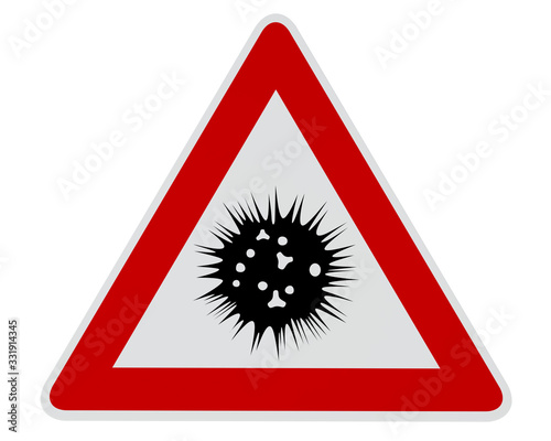 Caution Coronavirus - digitally generated image - clipping path included