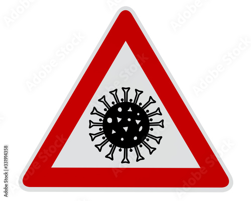 Caution Coronavirus - digitally generated image - clipping path included