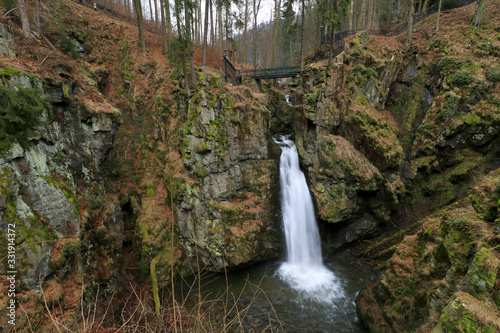 Fototapeta Naklejka Na Ścianę i Meble -  Wilczki waterfall in the Sudety mountains, Poland