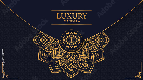 Luxury mandala with royal golden arabesque arabic islamic east style background 