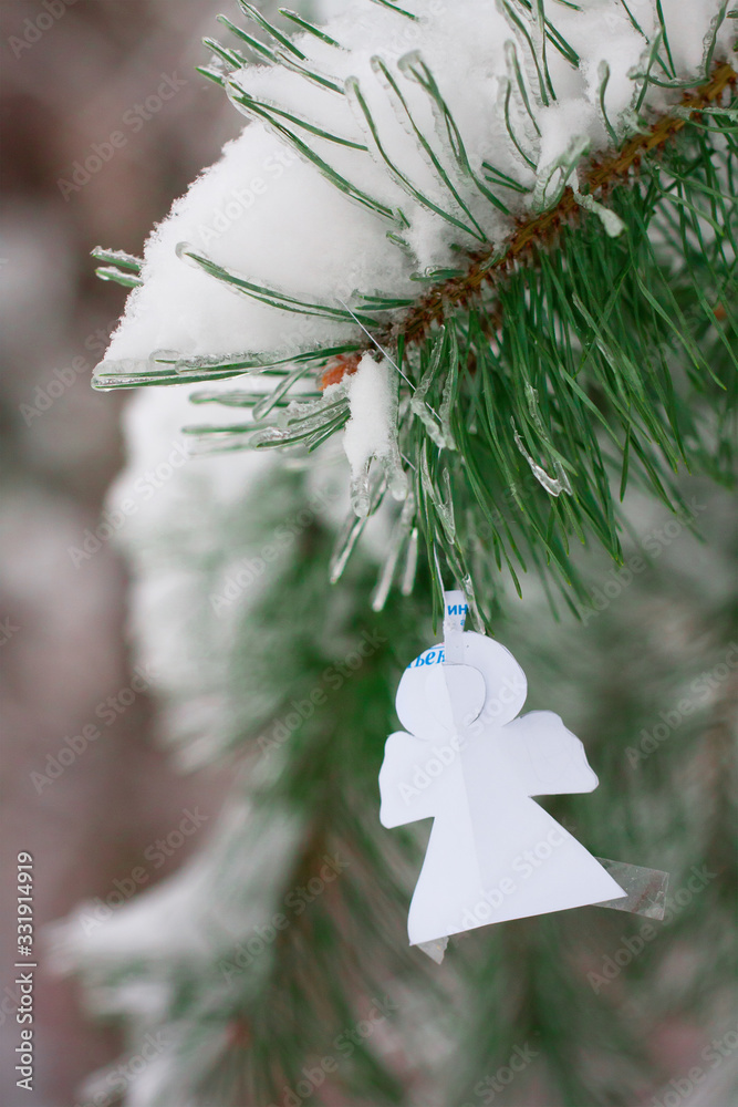 Christmas angel on a Christmas tree