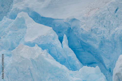 Broken glacier face in Antarctica