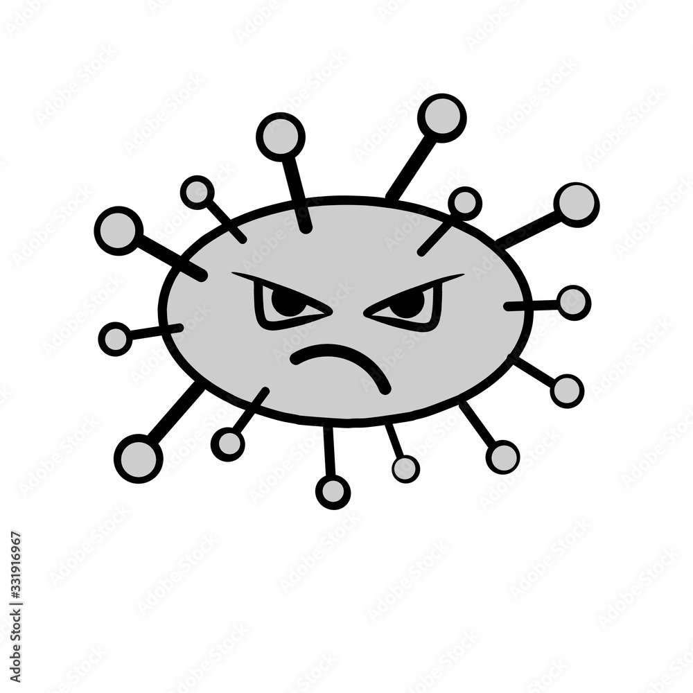 Coronavirus (NCOV-19) icon. Raster illustration