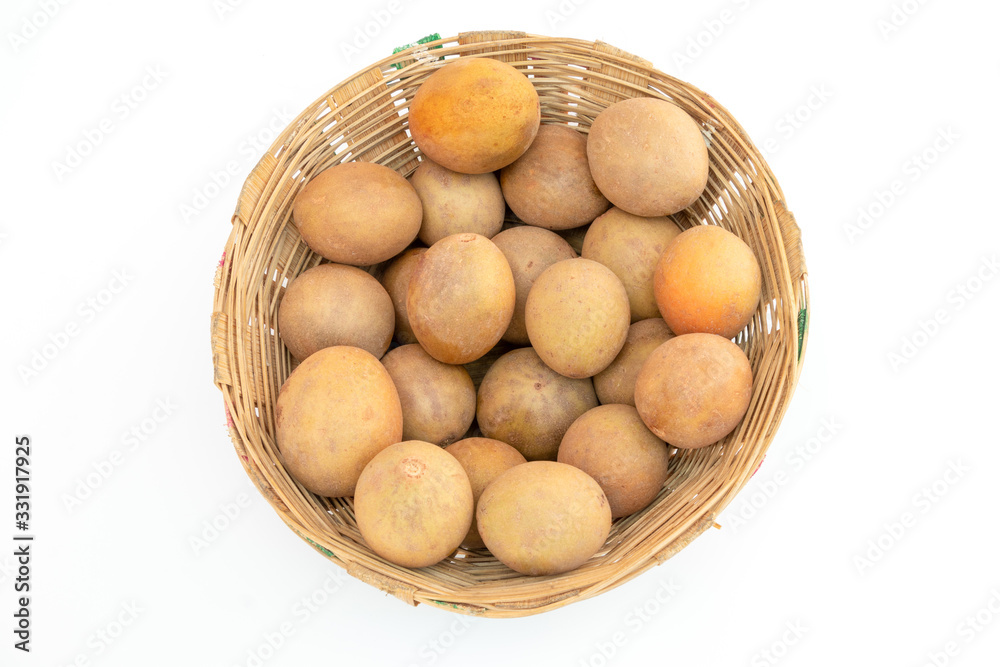 Chikoo or sapodilla fruit isolated on white background Chikoo or sapodilla fruit isolated on white background