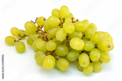 Bunch of fresh ripe juicy grapes isolated on white background.