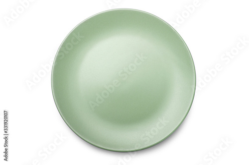 Canvas Print Empty ceramics plate isolated on white background with clipping path