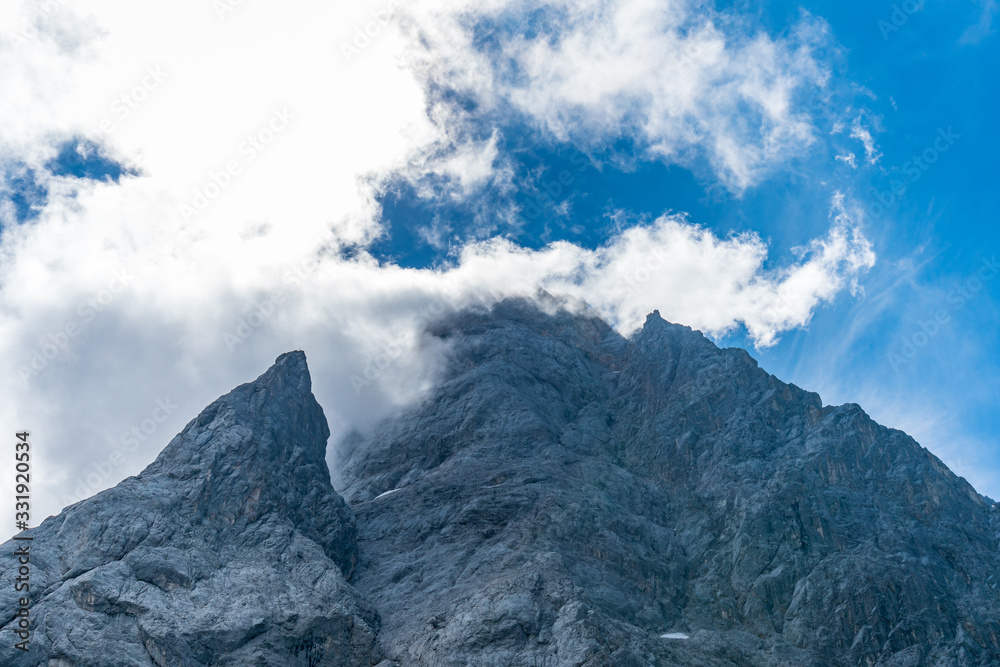 Beautiful hike and climb to the Zugspitze near Ehrwald and Eibsee, the highest mountain in Germany Beautiful hike and climb to the Zugspitze near Ehrwald and Eibsee, the highest mountain in Germany
