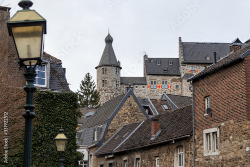 View at the old town and the castle in the background in Stolberg, Eifel