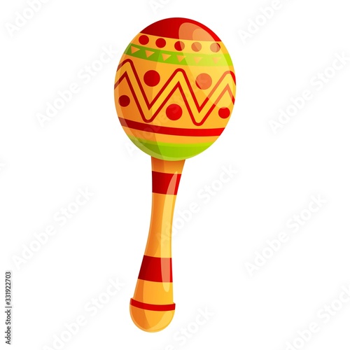 Mexican maraca icon. Cartoon of mexican maraca vector icon for web design isolated on white background