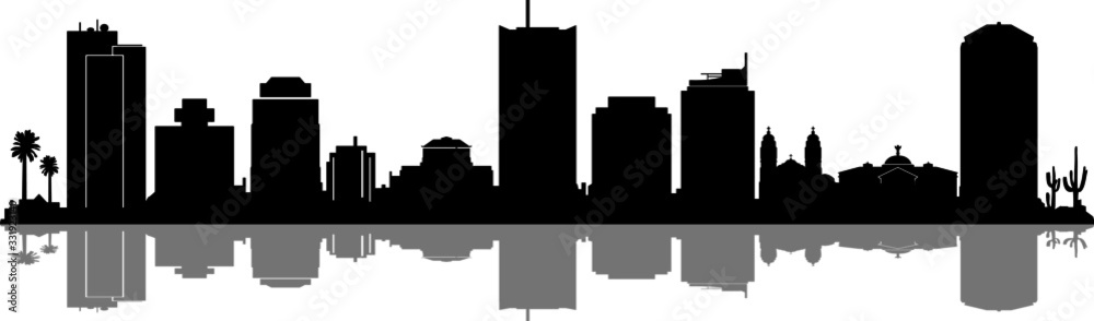 PHOENIX City Skyline Silhouette Cityscape Vector