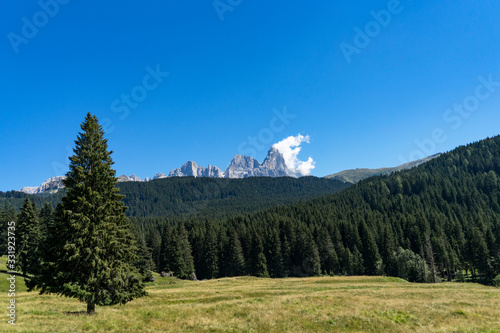 mountains and blue sky