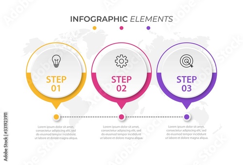 Vector infographic design template with 3 options or steps