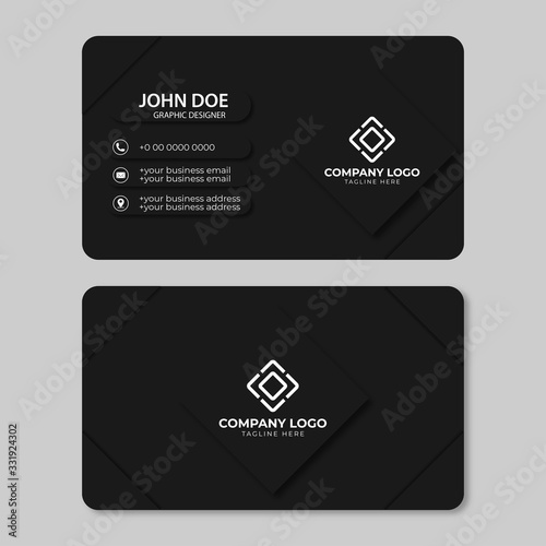 Dark black elegant business card template