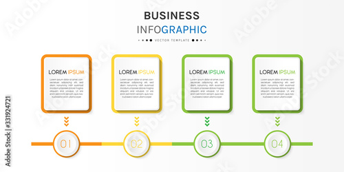 Business infographic element with options, steps, number vector template design