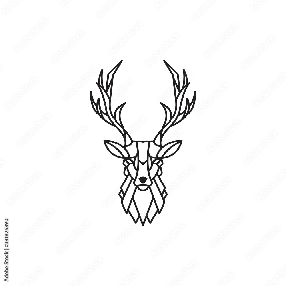 Mono line deer abstract illustration Mono line deer abstract illustration