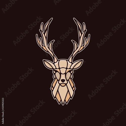 Geometry abstract deer and horn Illustration