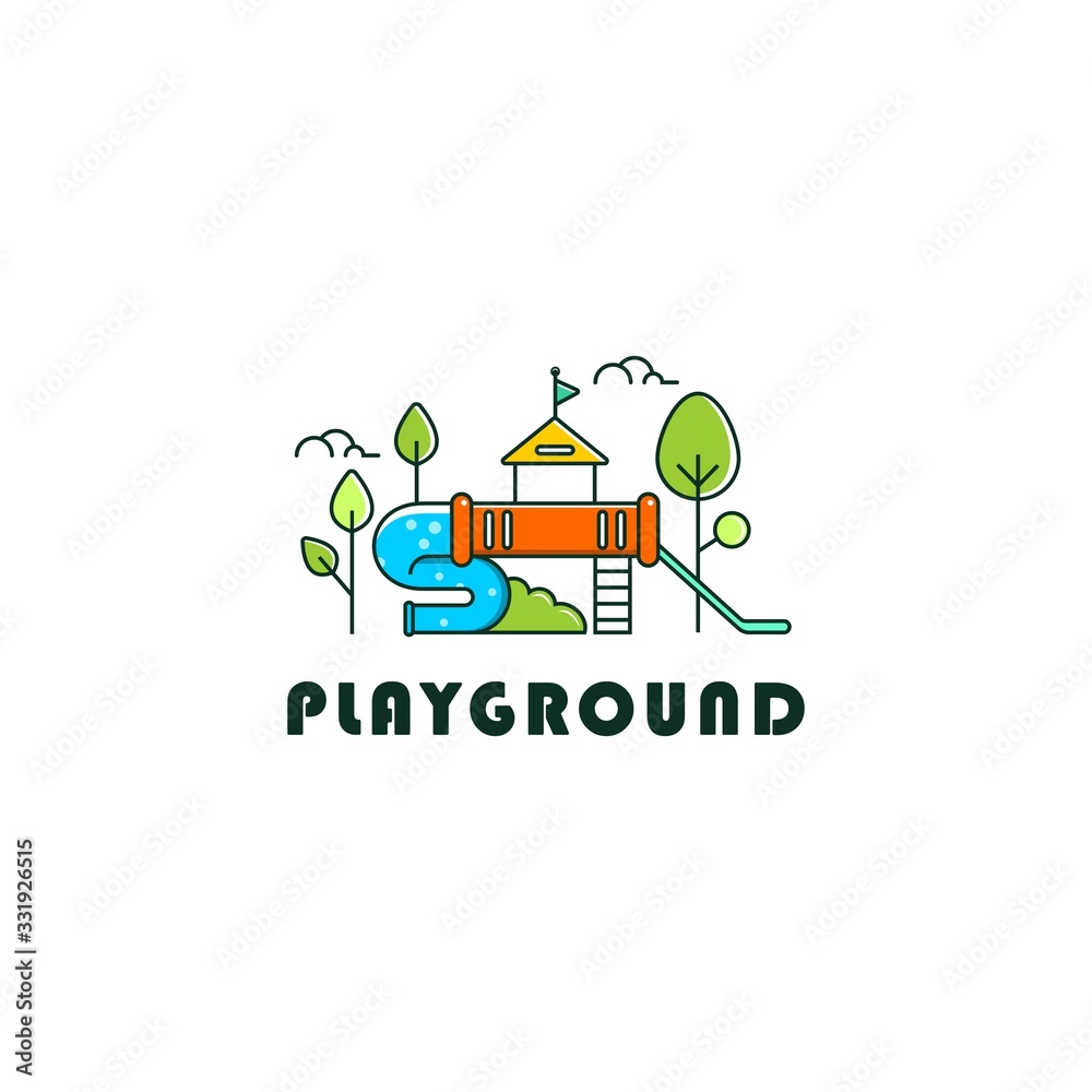 Colorful playground abstract minimalist logo