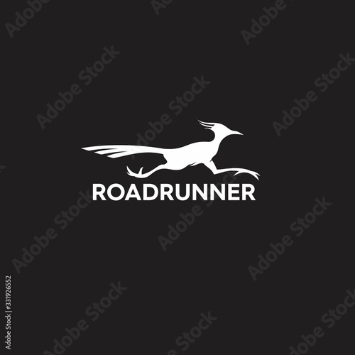 Modern monochrome road runner logo