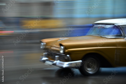 Old car on the move in Cuba