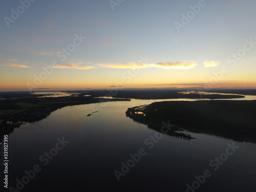 Sunset on river volga