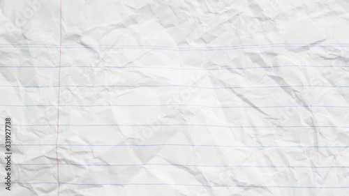 crumpled white paper notebook letter background